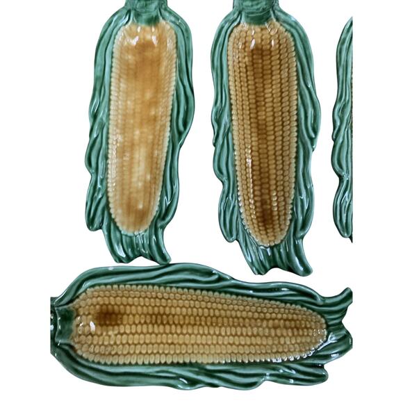 Vintage Set Of 8 Ceramic Corn on the Cob Dishes Faiancas BELO Portugal Numbered - Picture 3 of 9